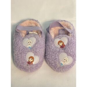 Frozen License Purple  Round Toe Slip On Toddler Girl Slipper Size 7/8 Bin3